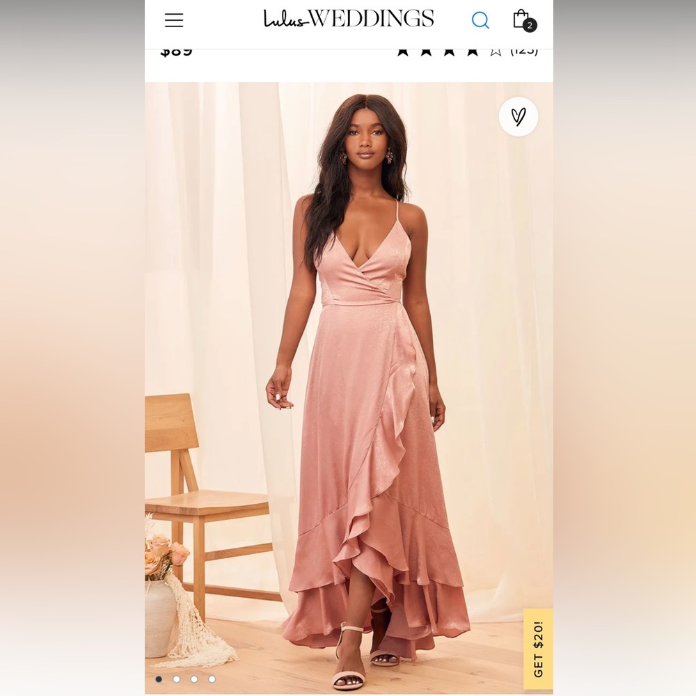 LULUS rose pink ruffle dresss